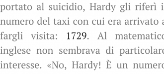 Hardy - Littlewood - Ramanujan 1729