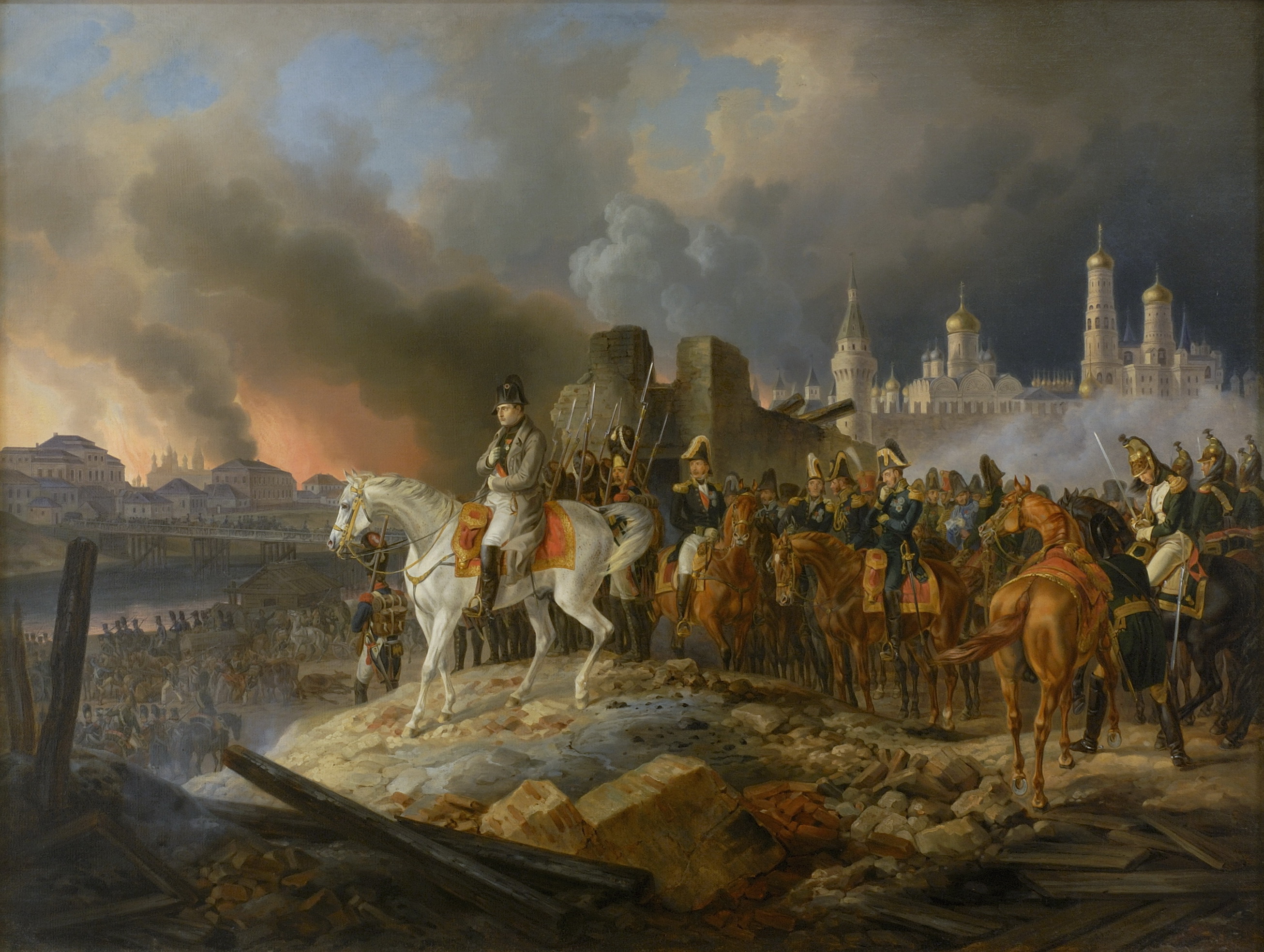 Napoleone guarda Mosca bruciar_Adam Albrecht (1841) [ anna lav ]