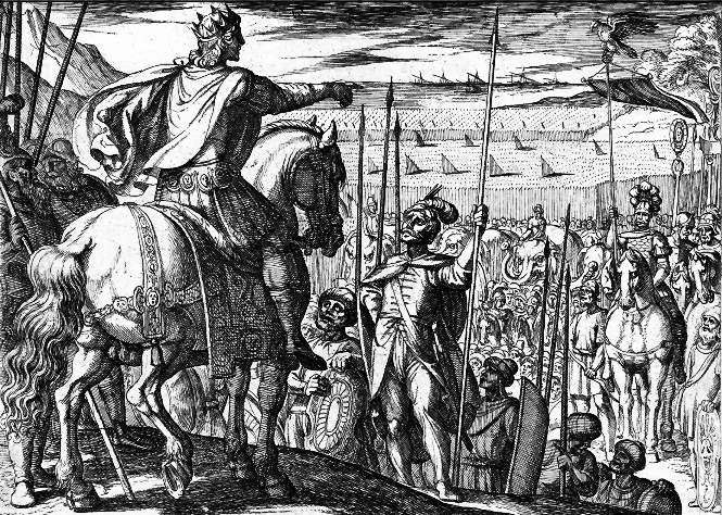 Le truppe di Alessandro implorano di tornare a casa dall' India incisione di Antonio Tempesta ( 1609 ) [anna lav].jpg