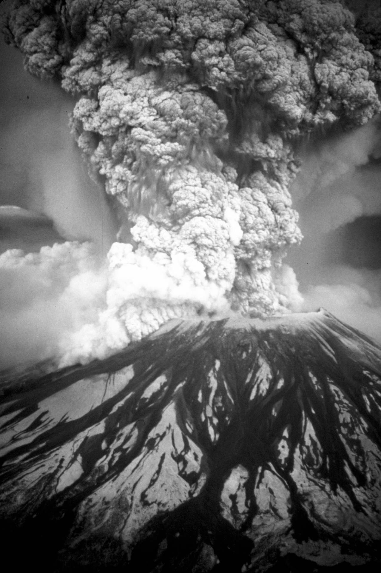 Un momento dell'eruzione del 1980 del Mount St. Helens, nello Stato di Washington: si trattò dell'evento vulcanico più distruttivo nella storia degli Stati Uniti