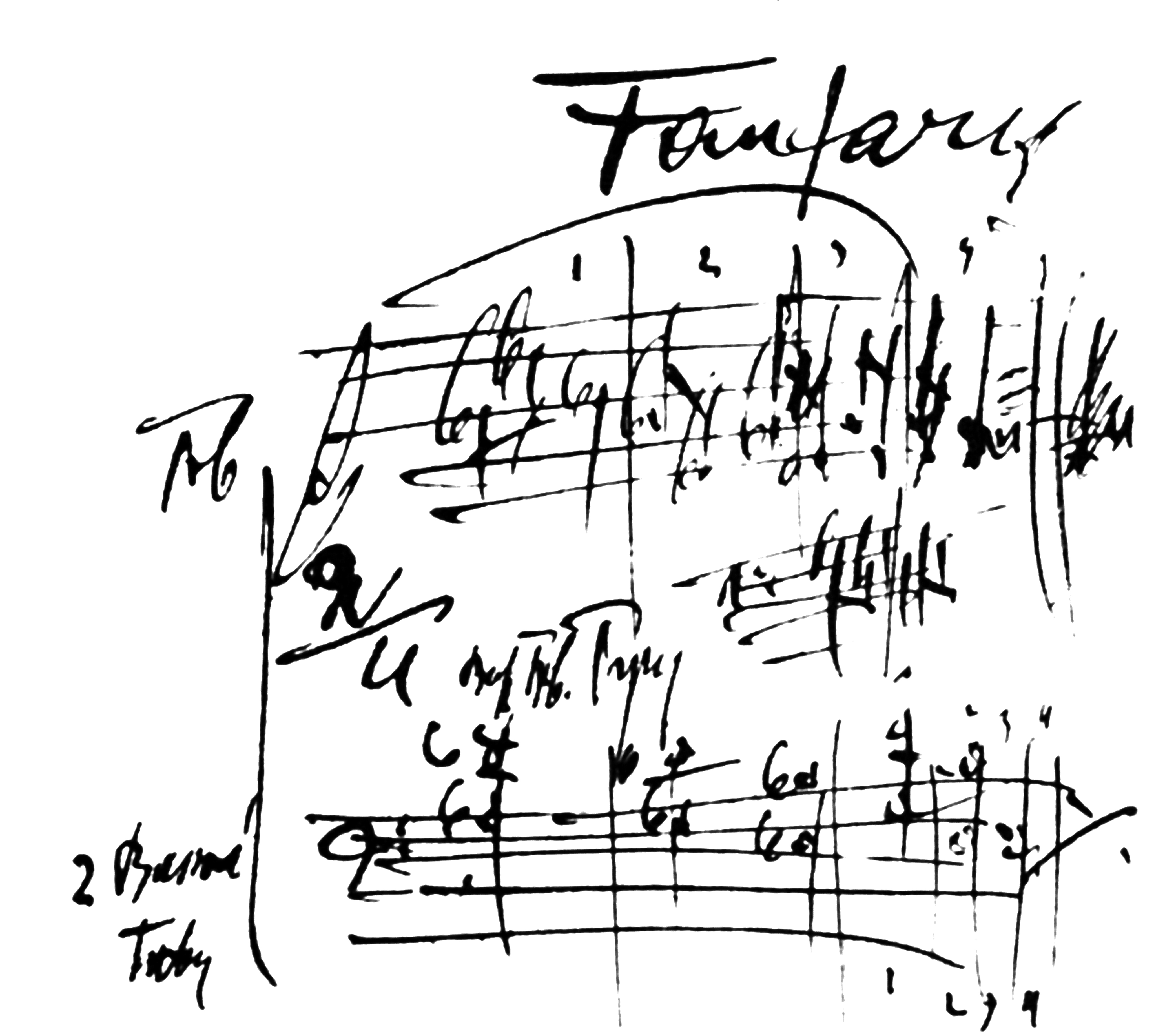 Partitura autografa della Fanfara dalla Sinfonietta di Janáček