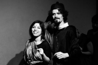 Giulio Bellotto e Alice Guarente in scena per il debutto di "Le ali bianche" alla Corte de Miracoli (marzo 2018) | ©Anna Laviosa 2018