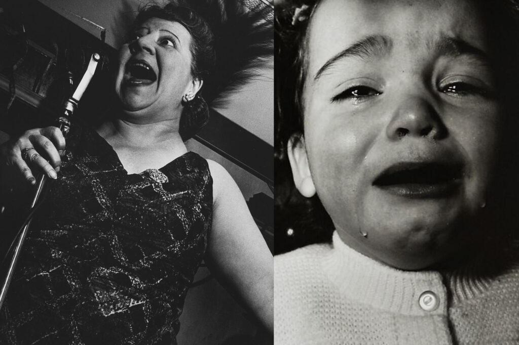 Maestro-allievo: Lisette Model, Cafe Metropole New York 1946 - Diane Arbus, A child crying, N.J. 1967