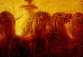 Il carro del Sole. Olio su tela di Gaetano Previati 1907
