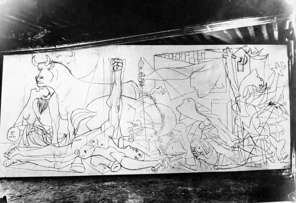 Evoluzione di Guernica. Fotografia dal reportage di Dora Maar 1937. Museo Nacional Centro de Arte Reina Sofia, Madrid © Adagp, Paris 2019