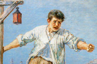 Emilio Longoni Loratore dello sciopero olio su tela Courtesy of Gallerie Maspes